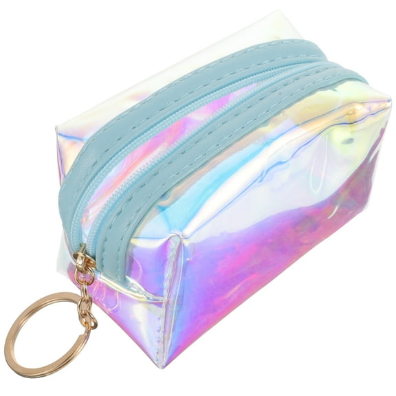 Coin Purse for Women Small Zipper Pouch Credit Card Holders Makeup Wallet Keychain Student Sky-blue