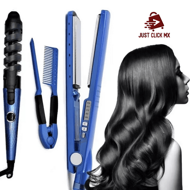 Plancha Ondulador De Pelo Kit Plancha Rizador Peine En JustClick
