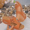 thumbnail image 2 of Style Fashion Summer Womens Fashion Casual Summer Style Solid Color Fish Mouth Thick Bottom Wedge Slippers, 2 of 9