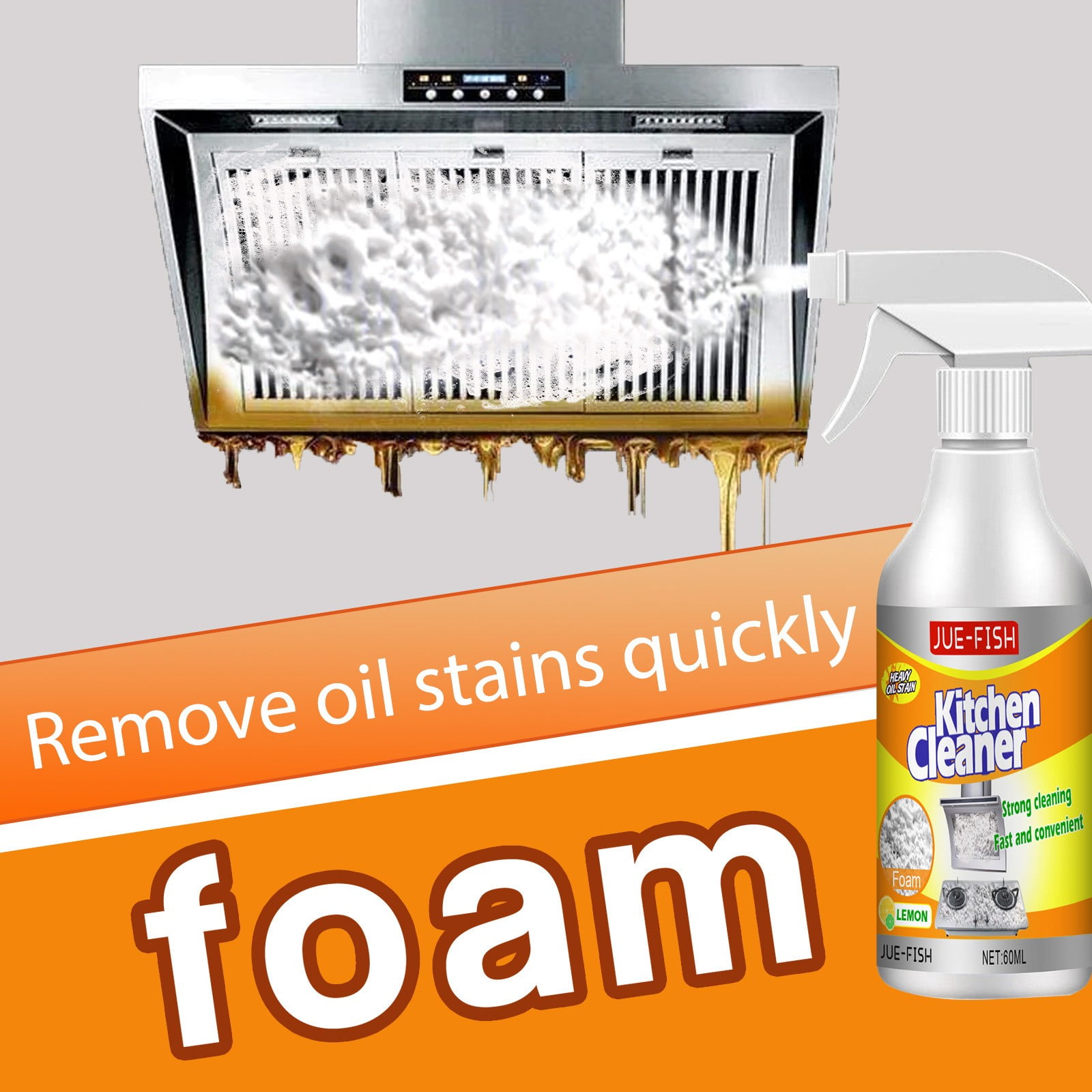 100/200 ML Kitchen Grease Cleaner Oily foam cleaner Kitchen range hood rust  remover stovetop heavy oily cleaning and decontamin