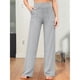 thumbnail image 4 of Pantalones Pierna para Mujer Pantalones Yoga Cintura Alta con Bolsillos Pantalones Deportivos Holgados y Elásticos para Trabajo o para Estar Cómoda en Casa Gris M, 4 of 7