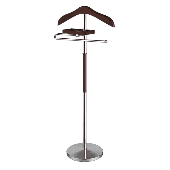 VL17017 Oxford II Chrome Steel and Walnut Wood Valet