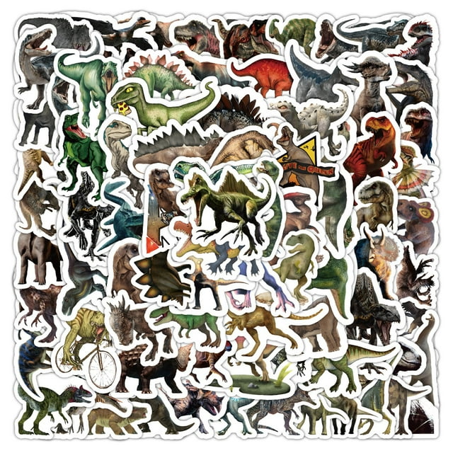 Pegatinas de vinilo impermeable con graffitis de dinosaurios, 50 unidades