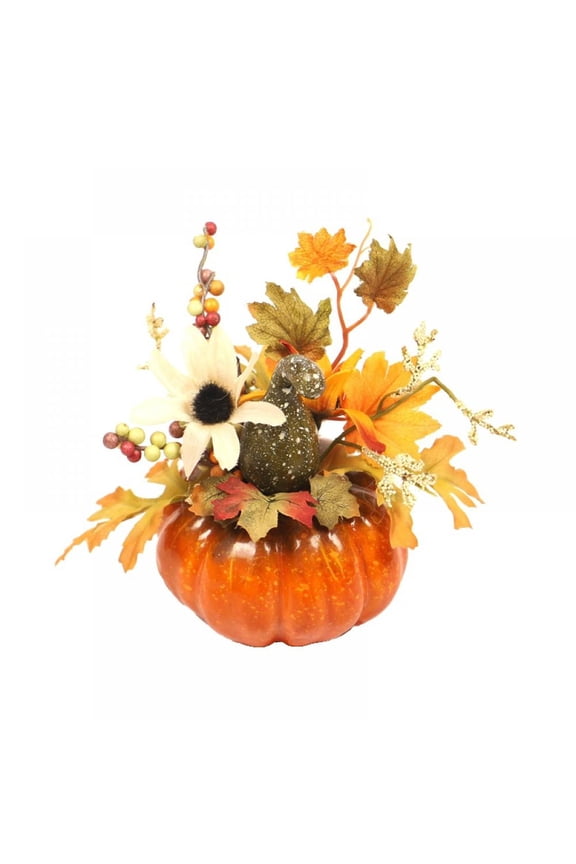 Artificial Pumpkin Gourd, Berry Sunflower and Maple Leaf Arrangement Wedding Party Fall Harvest Halloween Home Decoration