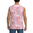 thumbnail image 4 of Goofa Pink Flamingo Printed Men's Sleeveless T-Shirt - Athletic Gym Workout Tank Top for Men - Moisture-Wicking, UPF 30+ Quick-Dry Muscle Tee-3X-Large, 4 of 8