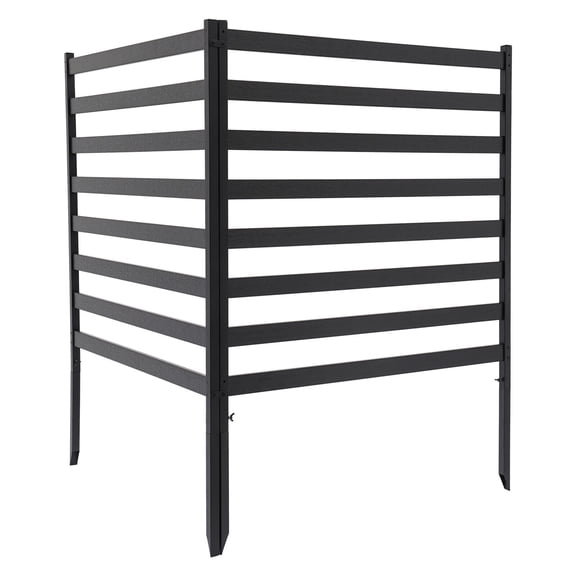 Outdoor AC Privacy Fence Panel Air Conditioner Fence,38.78x51.18in,2-Panel,Black,Rectangular