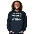 thumbnail image 5 of Funny I'm Awake But Not Ready Joke Unisex Plus Fleece Graphic Hoodie Brisco Brands 2X, 5 of 6