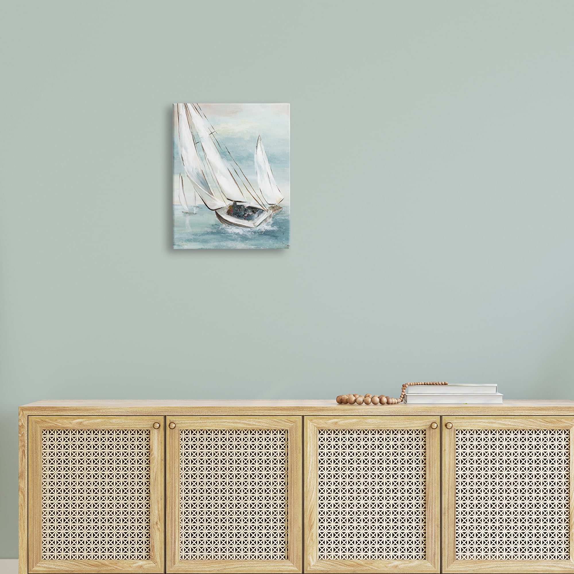 Stupell Industries Sailboat Watercraft Sailing Water Splashing Ocean Waves, 16 x 20, Design by Nan
