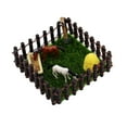 thumbnail image 3 of Casa de muñecas Granja Caballo Juguetes educativo con cerca Hada Jardín Miniatura Caballo Estable Juego Juguetes para Niñas DIY Juguete cerca marrón CUTICAT Juego de establo de caballos, 3 of 8