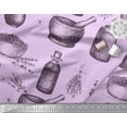 thumbnail image 2 of Soimoi Purple Cotton Voile Fabric Lavender,Bottle & Mortar And Pestle Kitchen Print Fabric by the Yard 56 Inch Wide, 2 of 3