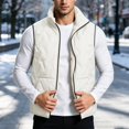 thumbnail image 2 of SEROYE Mens Vest Sherpa Lined Padded Stand Collar Sleeveless Full Zip Embossed Gilet for Fall Winter Layering Outerwear (S, Khaki), 2 of 9