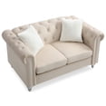 thumbnail image 4 of Loveseat Sofa, Modern Tufted Design, Micro Suede Velvet, Nailhead Accent, Comfortable Seating, 60 Inch, 4 of 9