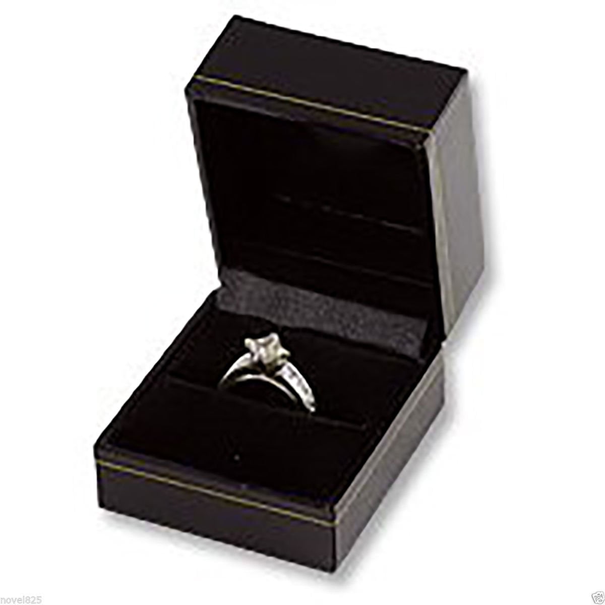 Novel Box® Red Leatherette LED Engagement Wedding Ring Box Proposal 