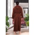 thumbnail image 4 of GFDYREE Men's Warm Fleece Robe with Hood, Plaid Big and Tall Bathrobe, 4 of 7