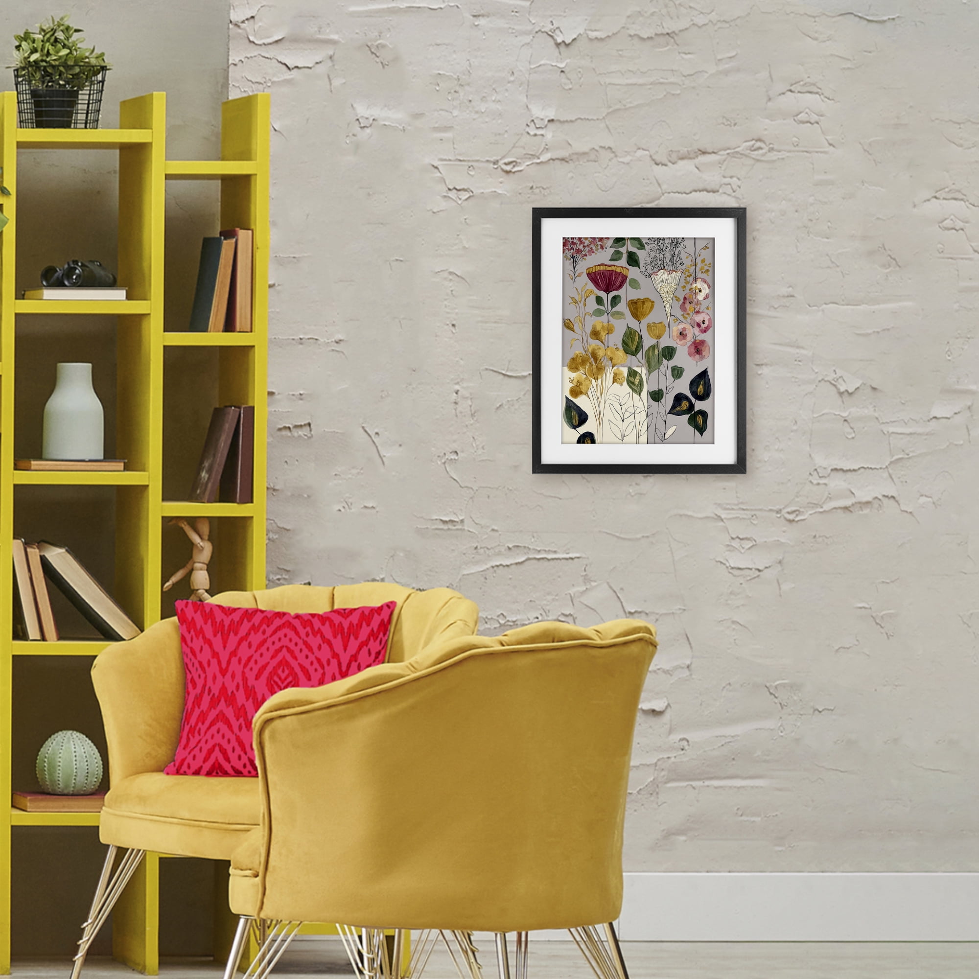 Playful Assumptions Foliage Black Framed Print Under Glass, design by Annabelle Hall