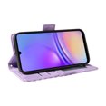 thumbnail image 5 of ELEHOLD For Samsung Galaxy A05 Leather Wallet Phone Case, Embossed Diamond Folio Flip Cover, Card Holder Cash Slot, Stand Support, Wrist Strap Lanyard -Purple, 5 of 10