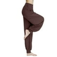 thumbnail image 4 of felwors Womens Modal Cotton Soft Yoga Sports Dance Harem Pants Coffee, XXXL, 4 of 8