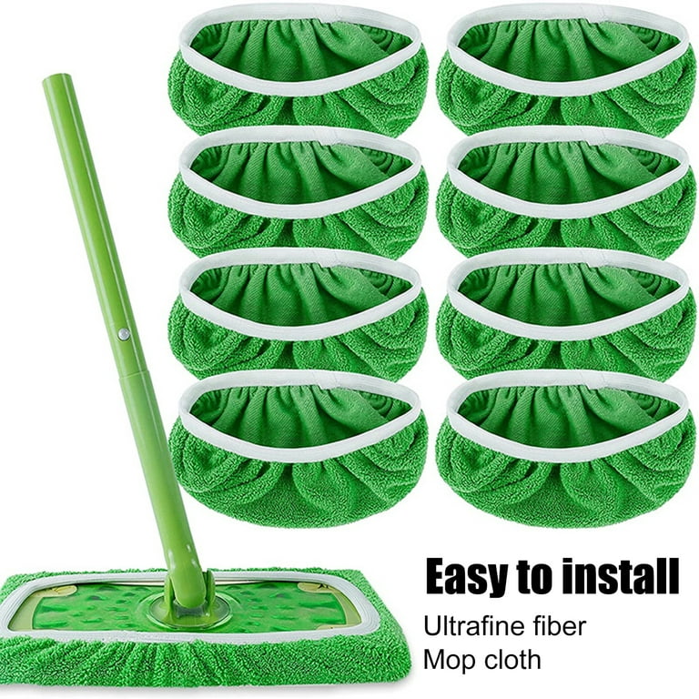 Microfiber Flat Wet Mop, 13, Green, 12/Pack - mastersupplyonline
