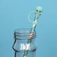thumbnail image 4 of Halloween Skull Straw Topper Goth Straw Cover Cap for Stanley Cup, 10mm Skull Straw Cover for Stanley Tumblers Accessories Halloween -Light Green, 4 of 5