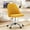Yellow, variant on Armless Vanity Chair, Cute Comfy Home Office Desk Chair with Wheels, Modern Upholstered Task Computer Seat for Bedroom, Study, Makeup Vanity, Height Adjustable & Swivel, Yellow