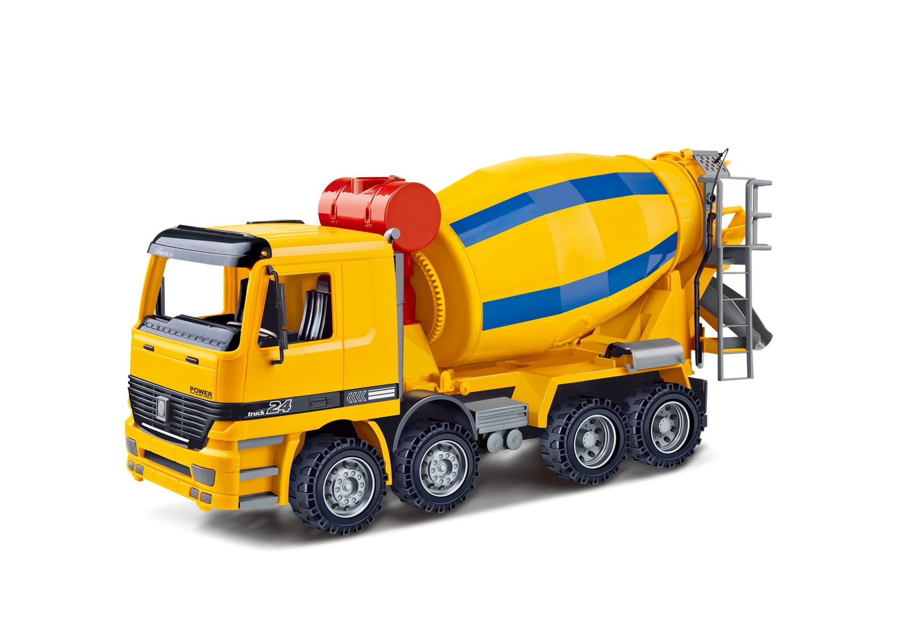 Cement Mixer for Kids Oversized Friction Cement Truck - 14" Construction Toy for Boys and Girls - Can Actually Turn The Mixer, Great Car Toys Gift Giveaways for Your