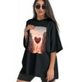 thumbnail image 3 of Plus Size Shirt for Women Black Tops for Women Short Sleeves Shirt for Women Valentine's Day (18) T Shirt Crewneck Shirt for Women XS, 3 of 5