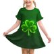 thumbnail image 1 of Niñas Vestido de Día de San Patricio Manga Corta Cuello Redondo Casual para 3-12 Años Niños Verano, 1 of 9