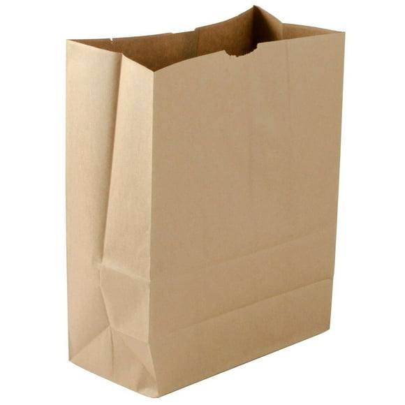 Shop&Save Large Paper Grocery Bags, 12x7x17 Kraft Brown Heavy Duty Barrel Sack 57 Lbs ,Grocery Shopping Takeout Bags 25