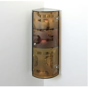 Fab Glass And Mirror Crystal Bronze Bathroom Corner Wall Mounted Glass Storage Cabinet With Three Layers