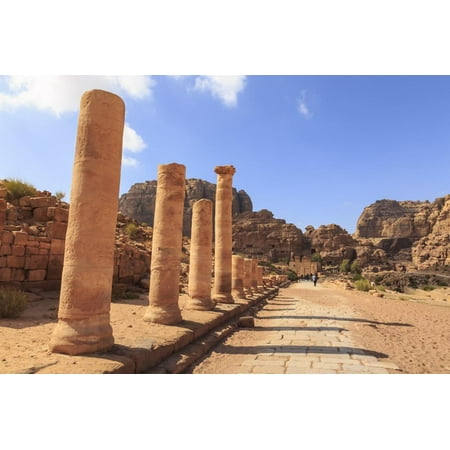Colonnaded Street, City of Petra Ruins, Petra, UNESCO World Heritage Site, Jordan, Middle East Print Wall Art By Eleanor