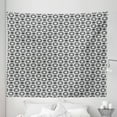 thumbnail image 1 of Black and White Tapestry, Monochrome Geometric Mosaic with Circles Ring Shapes Simple Minimalist, Fabric Wall Hanging Decor for Bedroom Living Room Dorm, 5 Sizes, Black White, by Ambesonne, 1 of 1