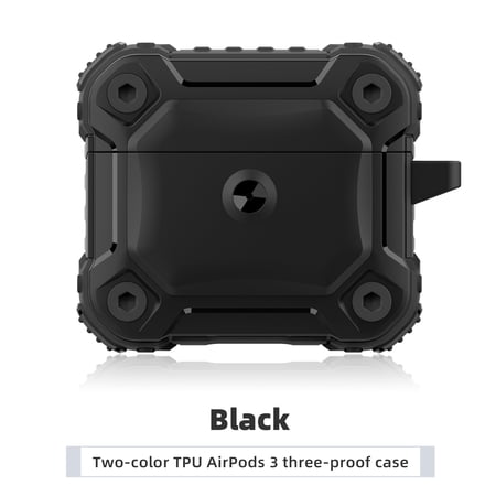 New AirPods Case (3rd generation  2021 Release) - TECH CIRCLE Plastic/Silicone Sturdy Composite Case Portable Lightweight Rugged Cover Drop Proof Protective Hard Holder with Keychain (Black) price history on PriceWatchPro