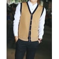 thumbnail image 6 of Toptie Men's V-Neck Slim Fit Casual Suit Vests-Style1 Beige-XL, 6 of 8