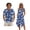 Blue Sea Waves, variant on Whosucclay Starfish Coral Print Matching Hawaiian Outfits for Couples, Women's Casual Summer Sleeveless Crewneck Dress with Pockets Men's Hawaiian Button Down Aloha Shirt, S