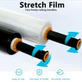 thumbnail image 7 of Arcticwind 2-Pack Plastic Wrap Stretch Film Roll 15" x1000ft,60 Gauge Industrial Strength,Durable Adhering Packing Moving Heavy Duty Shrink Film with 2 Plastic Handle, Plastic Pallet Supplies,Black, 7 of 7