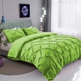 thumbnail image 2 of BedDecor 600 TC 3 Piece Pinch Pleated(Parrot Green,Full/Queen) 100% Egyptian Cotton Base Duvet Set, 2 of 5