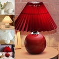 thumbnail image 1 of Pleated Table Lamp USB Powered LED Pleated Night Lamp Eye-caring Pleated Nightstand Lamp w/Warm Light Pleated Beside Lamp for Bedroom Living Room Decoration, 1 of 9