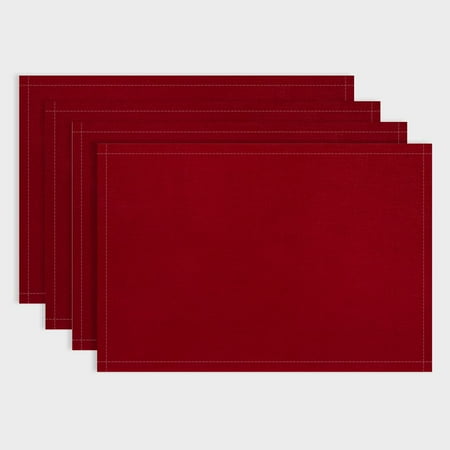 

PRATYUS 4pcs Color Field Linen Cloth Indoor Outdoor Table Placemat Set for Birthday Parties Christmas Restaurants Buffets Home Decoration 18x12in