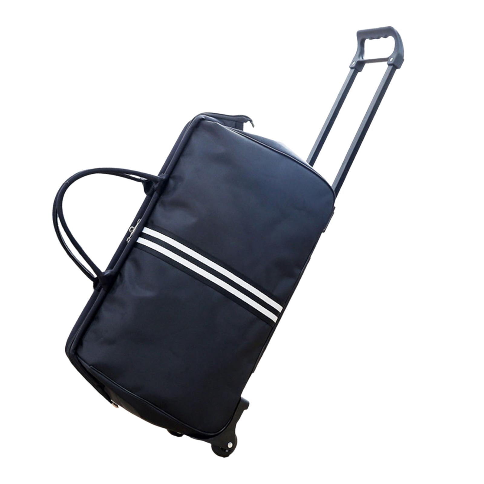 Large Capacity Weekender Bag with 2 Wheel Zipper Closure Duffel Tote with Handle A