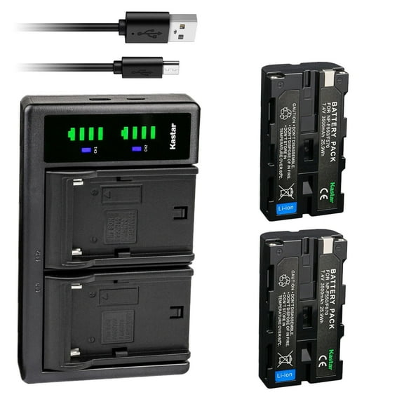 Kastar 2-Pack NP-F580 Battery 7.4V 3500mAh and LTD2 USB Charger Replacement for Bosma NP-F570 NP-F770 NP-F970 Battery, Bosma G1 Pro 8K Camera (MFT)