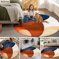 thumbnail image 5 of Round Rugs 4Ft, Navy Blue Burnt Orange Round Area Rug Washable Indoor Throw Carpet, Modern Vintage Geometric Soft Non Slip Circle Rug for Kitchen Nursery Room Home Decor Aesthetic, 5 of 8