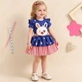 thumbnail image 7 of Bovxnpu Girls Boys Outfits Set Kids Short Sleeve Crewneck Romper Print Suspender Skirt 3Pc with Headband Set, 7 of 7