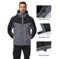 thumbnail image 3 of Men's Hooded Softshell Jacket Waterproof Insulated Windbreaker Winter Warm Fleece Lined Rain Shell Jacket, 3 of 7