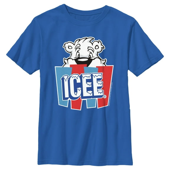 Boy's ICEE Peekaboo Bear Logo Graphic Tee Royal Blue Medium