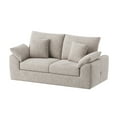 thumbnail image 3 of EOP 75.6" Wide Cloud Compression Sofa, Full Sponge Loveseat with Deep Seat, Upholstered Couch with 4 Pillows, No Assembly Required for Small Living Spaces, Camel, 3 of 9