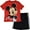 Red-black, variant on Disney Mickey Mouse Goofy Donald Duck T-Shirt and Mesh Shorts Outfit Set Toddler to Little Kid