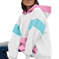 thumbnail image 2 of Femmes Sweat-Shirts à Capuche Contraste Couleur Décontracté Lâches à Manches Longues Pulls avec Poches, 2 of 9
