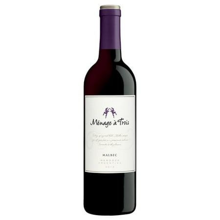 Menage a Trois Malbec Red Wine, 750mL Wine Bottle