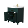 thumbnail image 3 of Wyndham Collection Beckett 30" Wood Single Bathroom Vanity in Green/Gold, 3 of 6