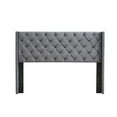 thumbnail image 6 of ASINMAK Queen Size Gray Velvet Upholstered Platform Bed Frame with Wingback Headboard, 6 of 14